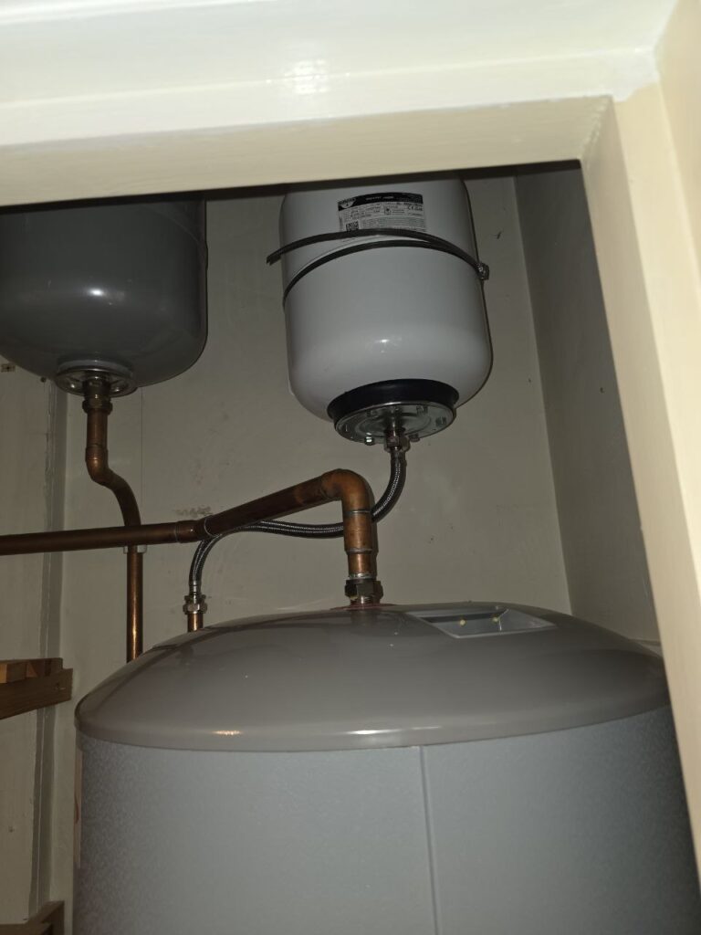 Replaced expansion vessel on hot water cylinder system